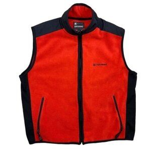 AEO American Eagle Outfitters AE Performance Large Vest Fleece Zip Black Orange